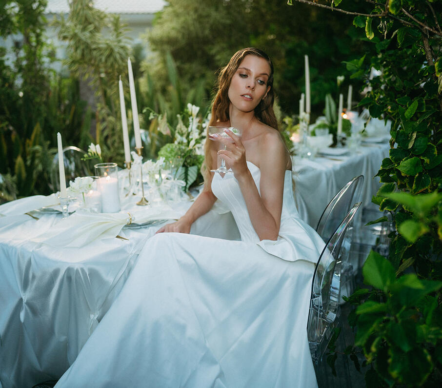 A fashion editorial photoshoot for Viero Bridal atelier in Hollywood, Florida