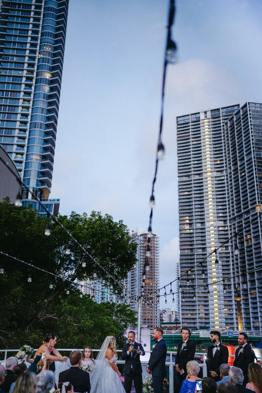 They said "I do" at the bow.