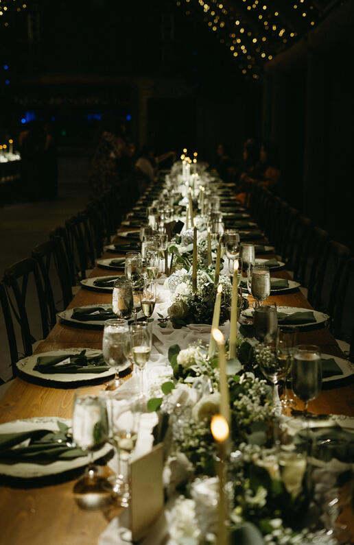 Wedding tablescape details at The Barn 305 Wedding tablescape details at The Barn 305